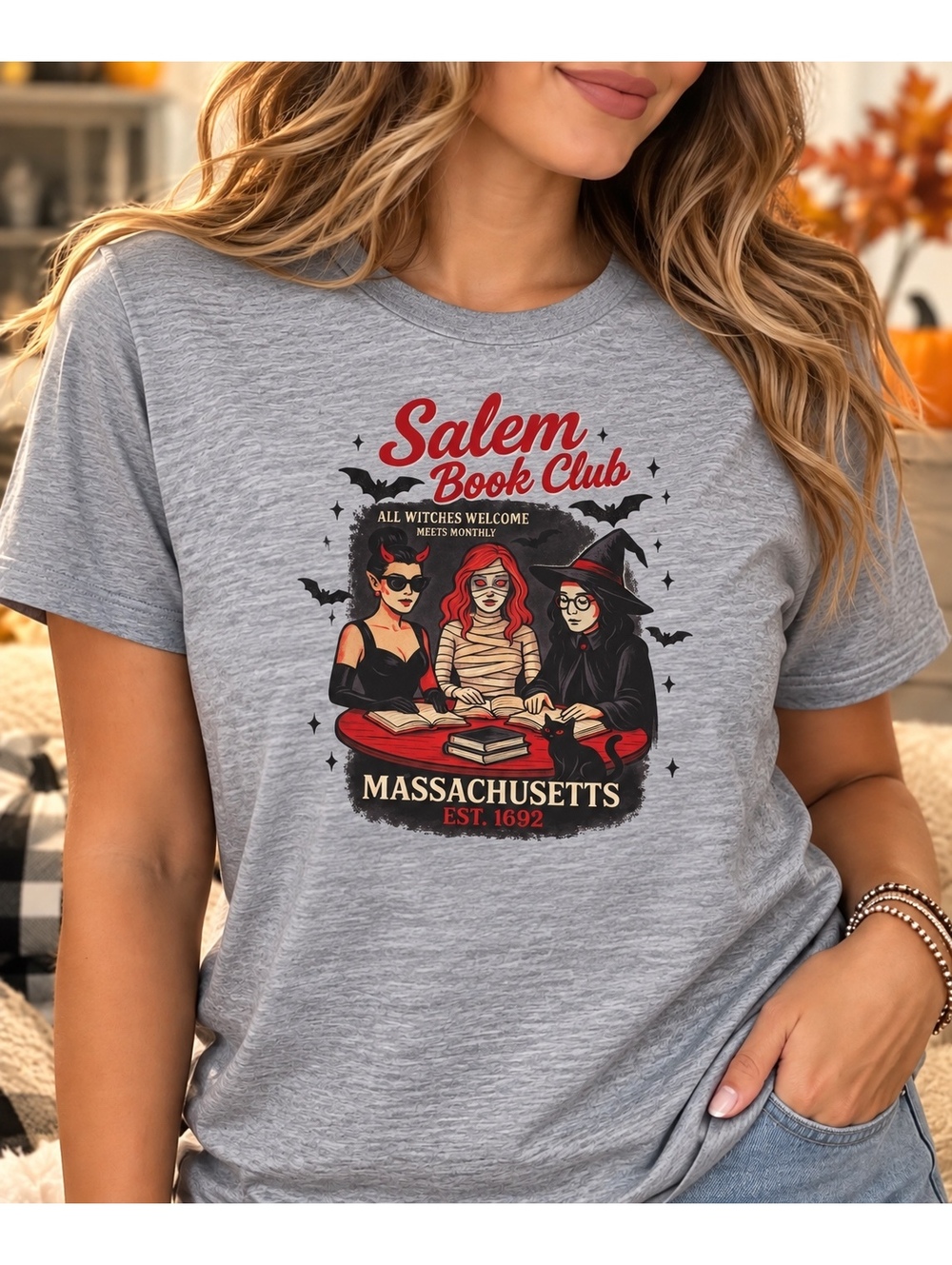 Salem Book Club Graphic T-Shirt for Women